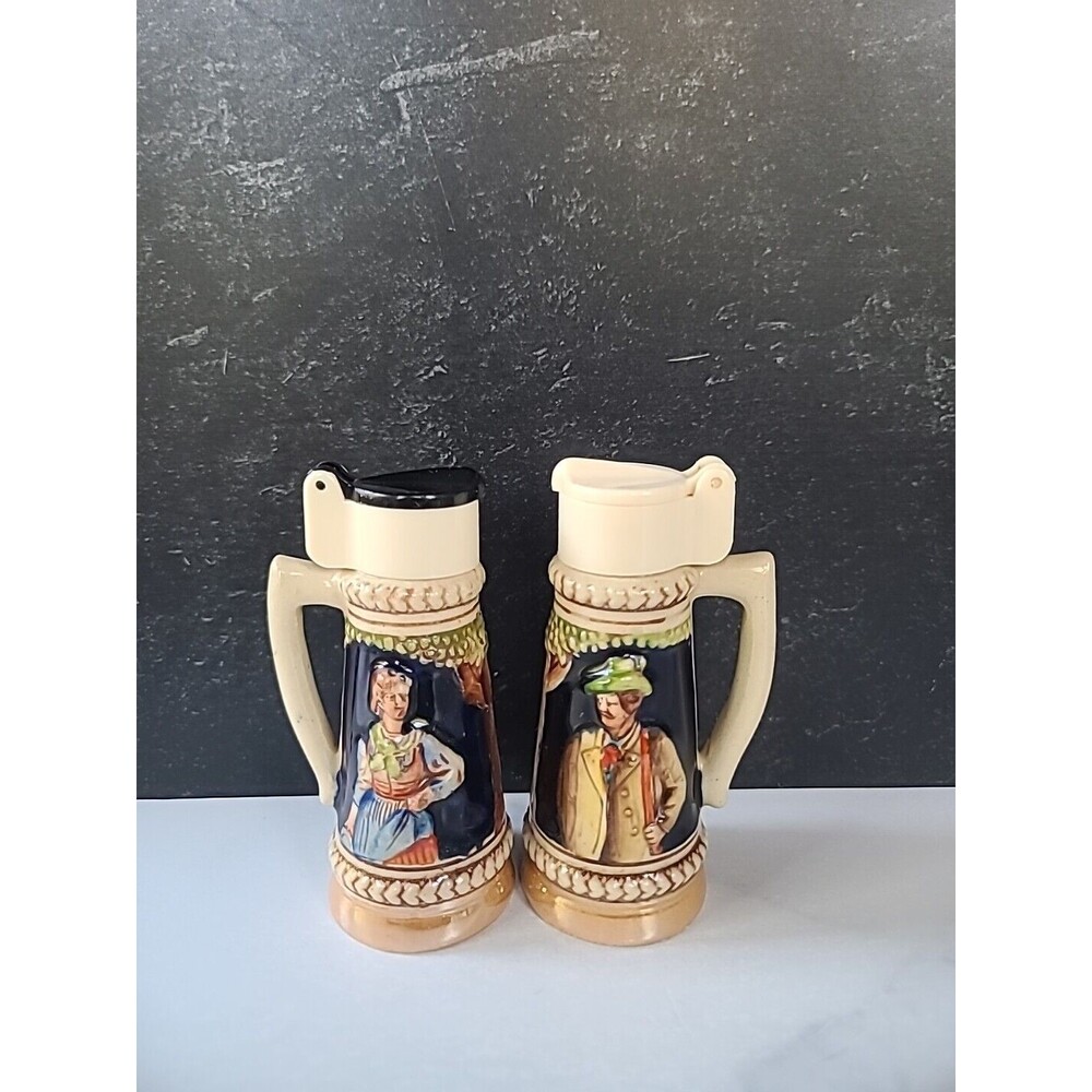 Vintage Beer Stein Salt And Pepper Shakers